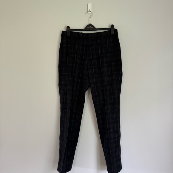 NWOT Brooks Brothers Wool Dress Pants 34x32 Blue Navy Plaid - Picture 1 of 6